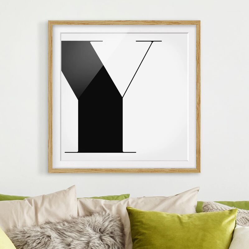 

Póster enmarcado - Antiqua Letter Y Dimensión LxA: 20cm x 20cm, Marco: Roble
