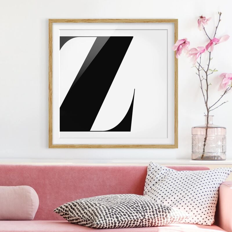 

Póster enmarcado - Antiqua Letter Z Dimensión LxA: 50cm x 50cm, Marco: Roble