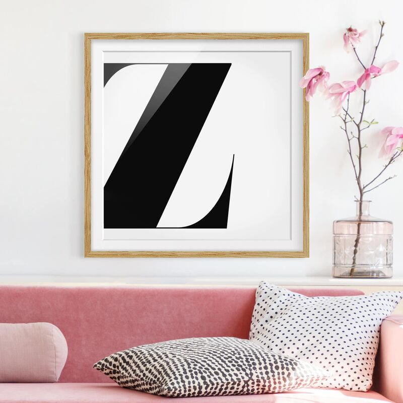 

Póster enmarcado - Antiqua Letter Z Dimensión LxA: 20cm x 20cm, Marco: Roble
