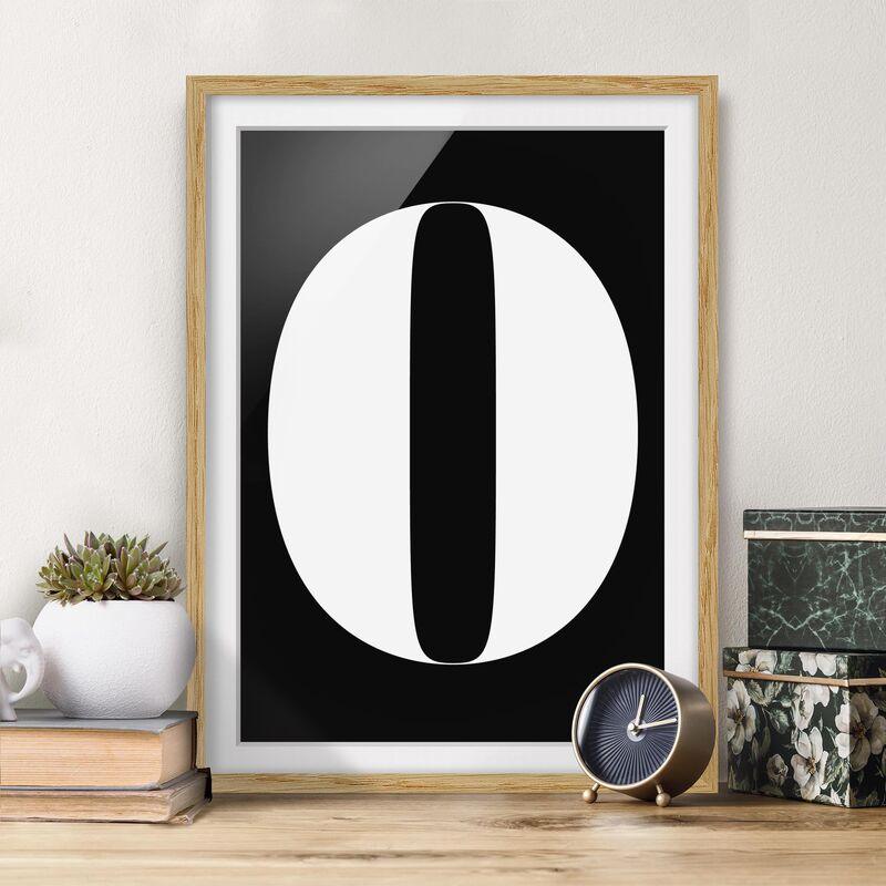 

Póster enmarcado - Antiqua Number 0 Dimensión LxA: 100cm x 70cm, Marco: Roble