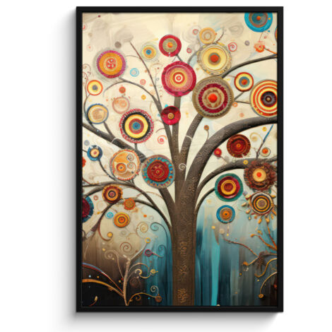 PÓSTER ENMARCADO Árbol - Árbol de la vida - Color Pared Decoracion Grande 80x120