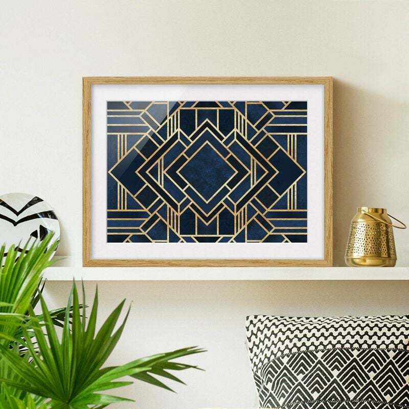 

Póster enmarcado - Art Deco oro Dimensión LxA: 40cm x 55cm, Marco: Roble
