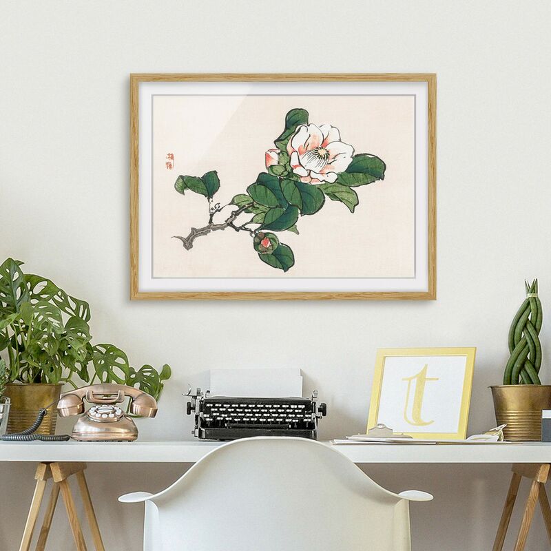 

Póster enmarcado - Asian Vintage Disegno Apple Blossom Dimensión LxA: 50cm x 70cm, Marco: Roble