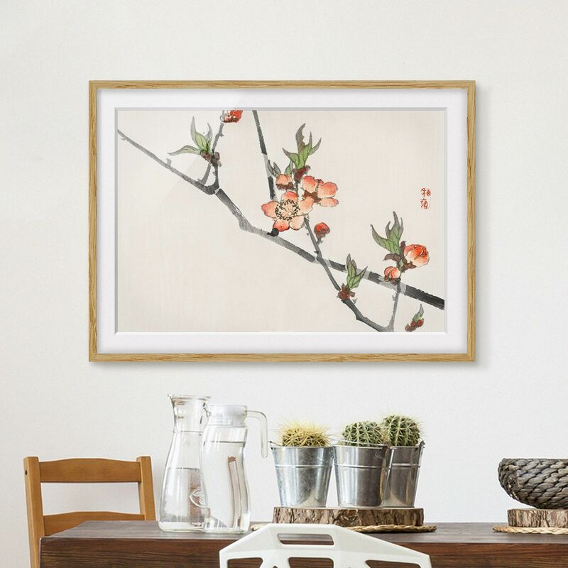 

Póster enmarcado - Asian Vintage Disegno Cherry Blossom Branch Dimensión LxA: 40cm x 55cm, Marco: Roble