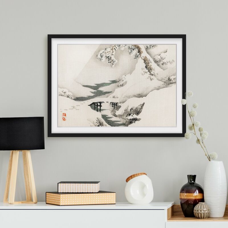 

Póster enmarcado - Asian Vintage Paesaggio invernale Disegno Dimensión LxA: 40cm x 55cm, Marco: Negro