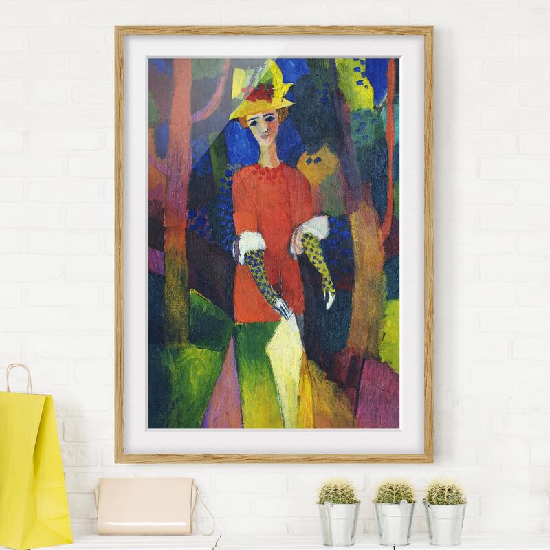 

Póster enmarcado - August Macke - Lady In A Park Dimensión LxA: 100cm x 70cm, Marco: Roble