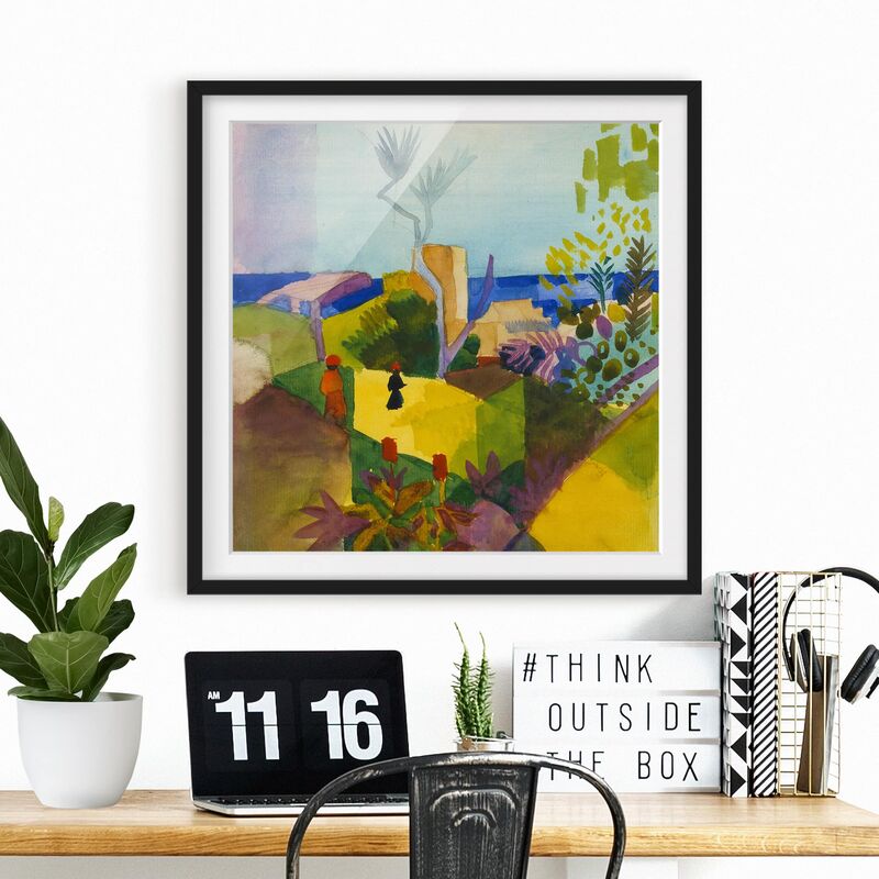 

Póster enmarcado - August Macke - Landscape By The Sea Dimensión LxA: 50cm x 50cm, Marco: Negro