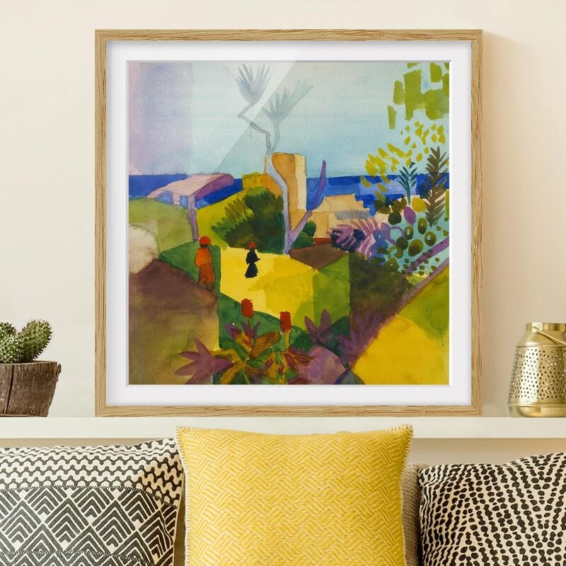 

Póster enmarcado - August Macke - Landscape By The Sea Dimensión LxA: 30cm x 30cm, Marco: Roble