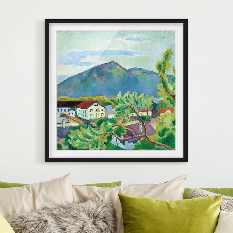 

Póster enmarcado - August Macke - Spring Landscape In Tegernsee Dimensión LxA: 70cm x 70cm, Marco: Negro