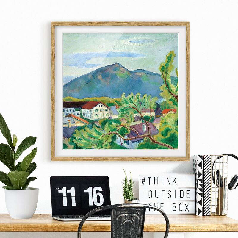

Póster enmarcado - August Macke - Spring Landscape In Tegernsee Dimensión LxA: 20cm x 20cm, Marco: Roble