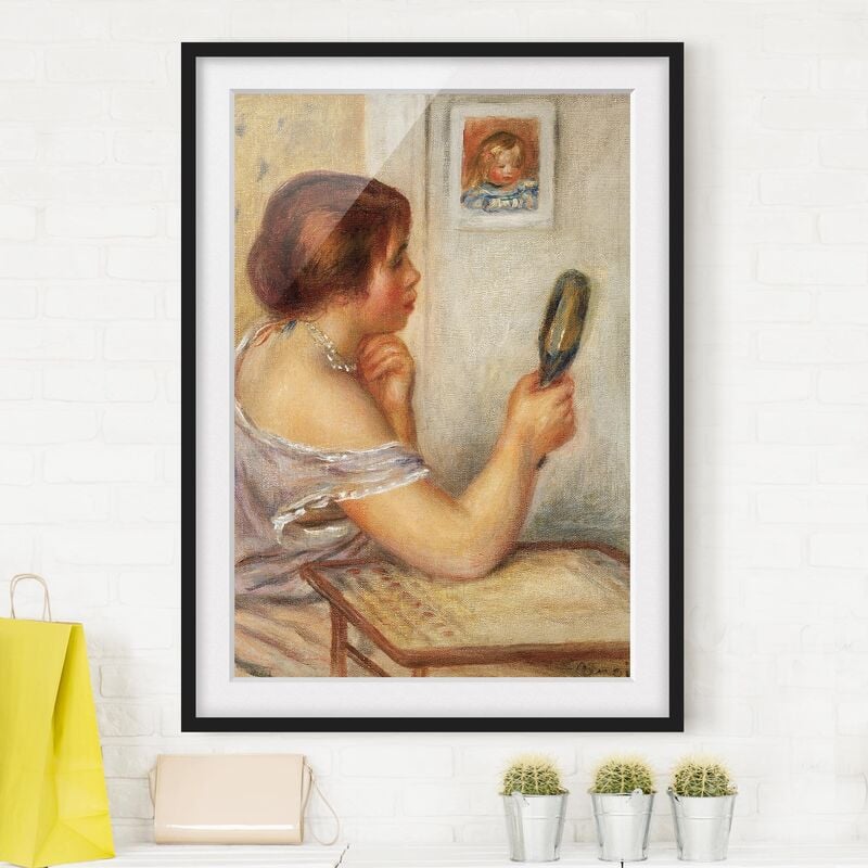 

Póster enmarcado - Auguste Renoir - Gabrielle Holding A Mirror Or Marie Dupuis Holding A Mirror With A Portrait Of Coco Dimensión LxA: 55cm x 40cm,