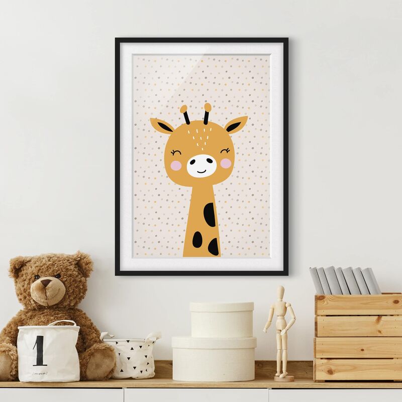 

Póster enmarcado - Baby Giraffe Dimensión LxA: 55cm x 40cm, Marco: Negro