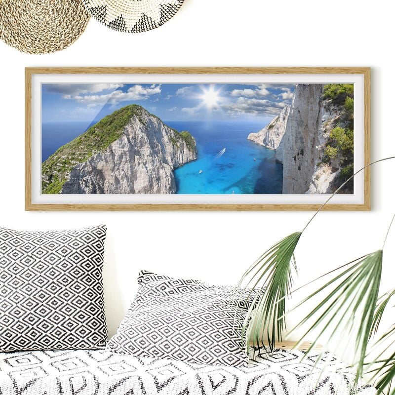 

Póster enmarcado - Baia Dimensión LxA: 30cm x 75cm, Marco: Roble