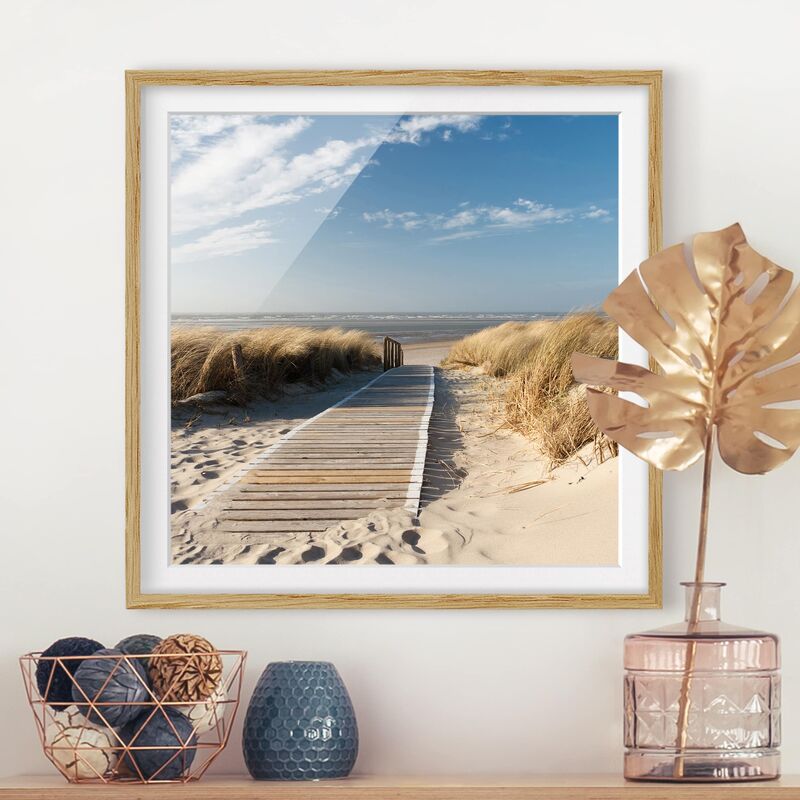 

Póster enmarcado - Baltic Sea Beach Dimensión LxA: 30cm x 30cm, Marco: Roble