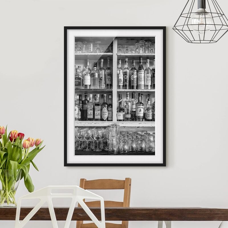 

Póster enmarcado - Bar Black White Dimensión LxA: 55cm x 40cm, Marco: Negro