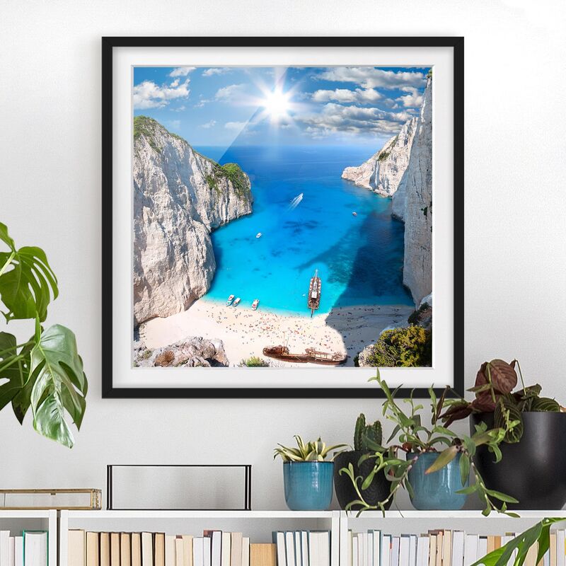 

Póster enmarcado - Bay Dimensión LxA: 70cm x 70cm, Marco: Negro