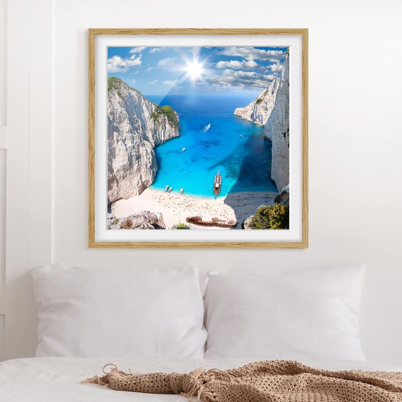 

Póster enmarcado - Bay Dimensión LxA: 20cm x 20cm, Marco: Roble