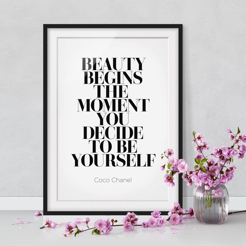 

Póster enmarcado - Be Yourself Coco Chanel Dimensión LxA: 70cm x 50cm, Marco: Negro