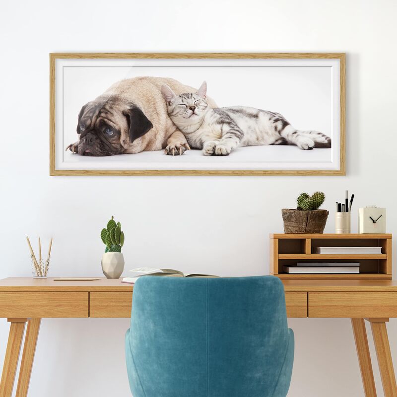 

Póster enmarcado - Migliori Amici Dimensión LxA: 50cm x 130cm, Marco: Roble