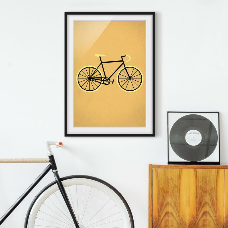 

Póster enmarcado - Bicicletta in giallo Dimensión LxA: 100cm x 70cm, Marco: Negro