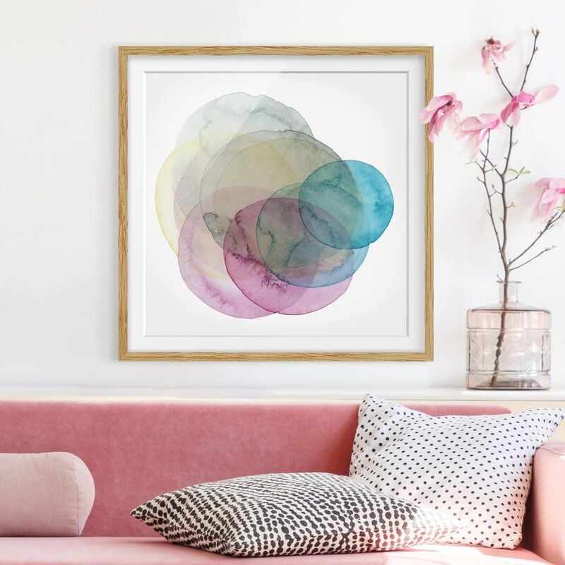

Póster enmarcado - Big Bang - Pink Dimensión LxA: 70cm x 70cm, Marco: Roble