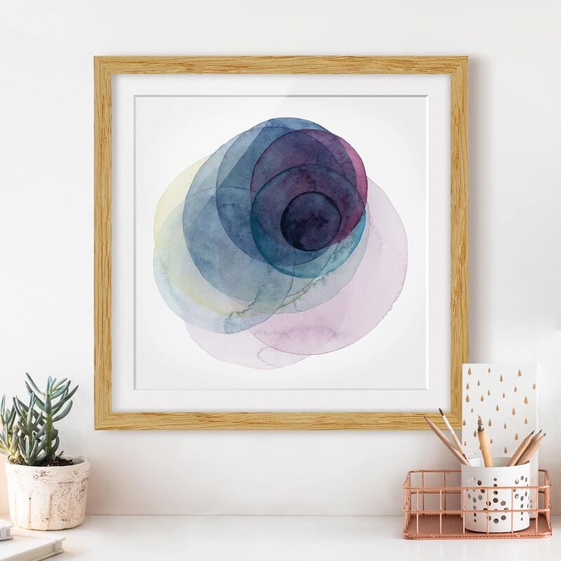 

Póster enmarcado - Big Bang - Purple Dimensión LxA: 70cm x 70cm, Marco: Roble