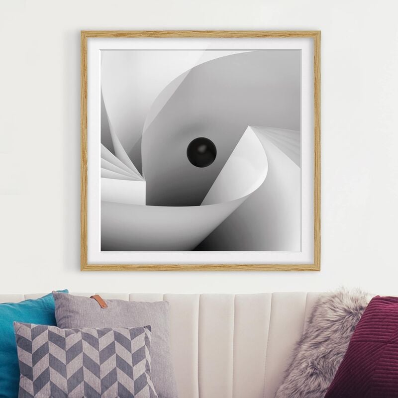 

Póster enmarcado - Big Eye Dimensión LxA: 20cm x 20cm, Marco: Roble