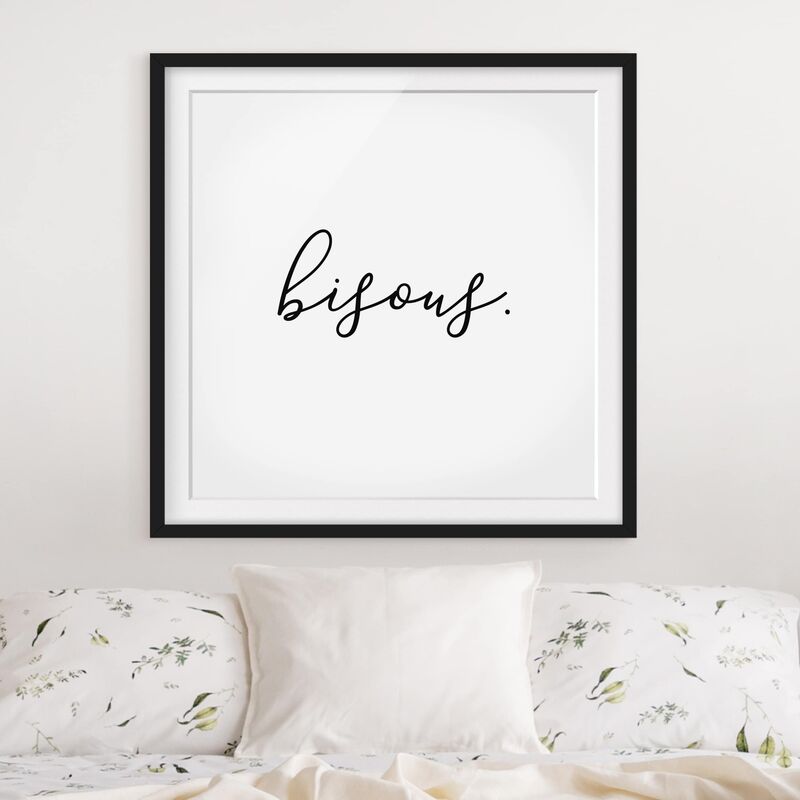 

Póster enmarcado - Bisous Dimensión LxA: 30cm x 30cm, Marco: Negro