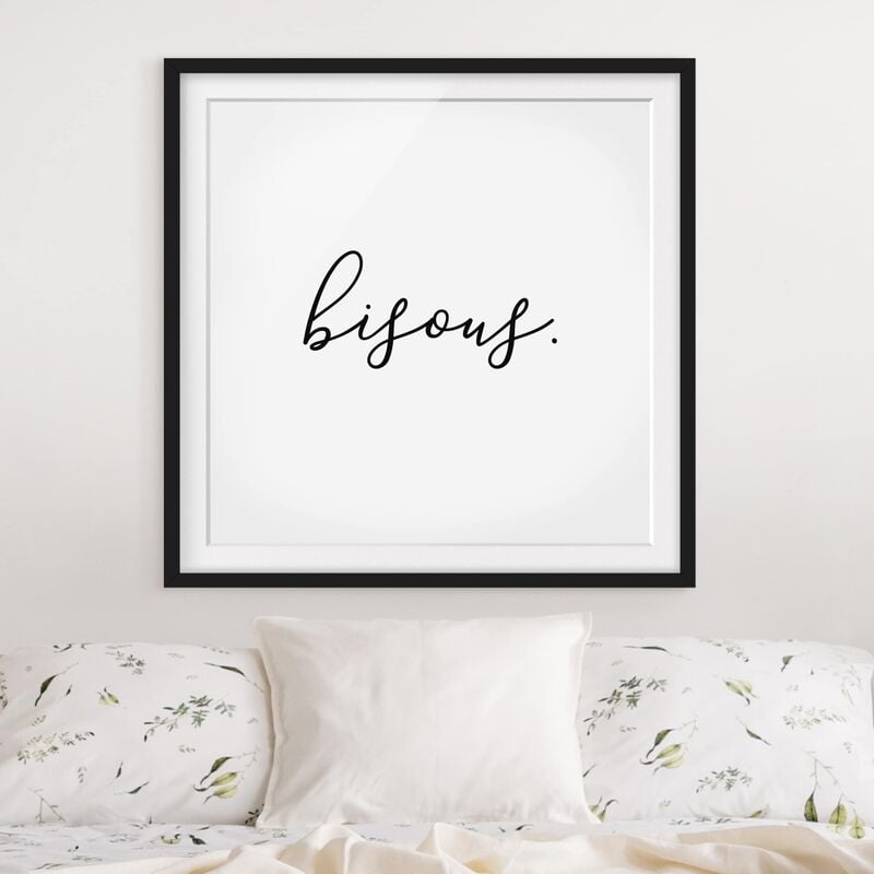 

Póster enmarcado - Bisous Dimensión LxA: 70cm x 70cm, Marco: Negro