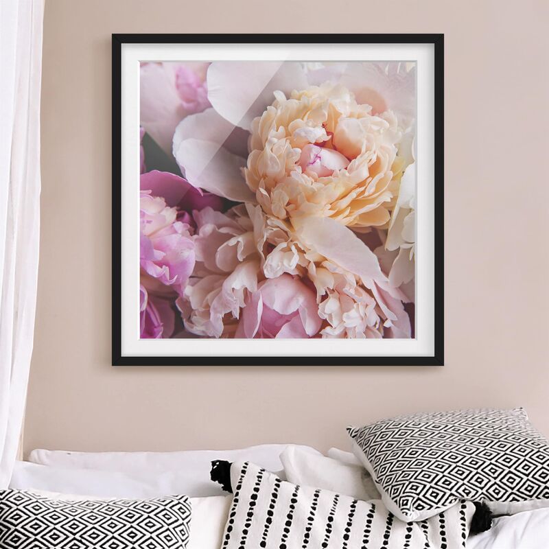 

Póster enmarcado - Blooming Peony Dimensión LxA: 30cm x 30cm, Marco: Negro