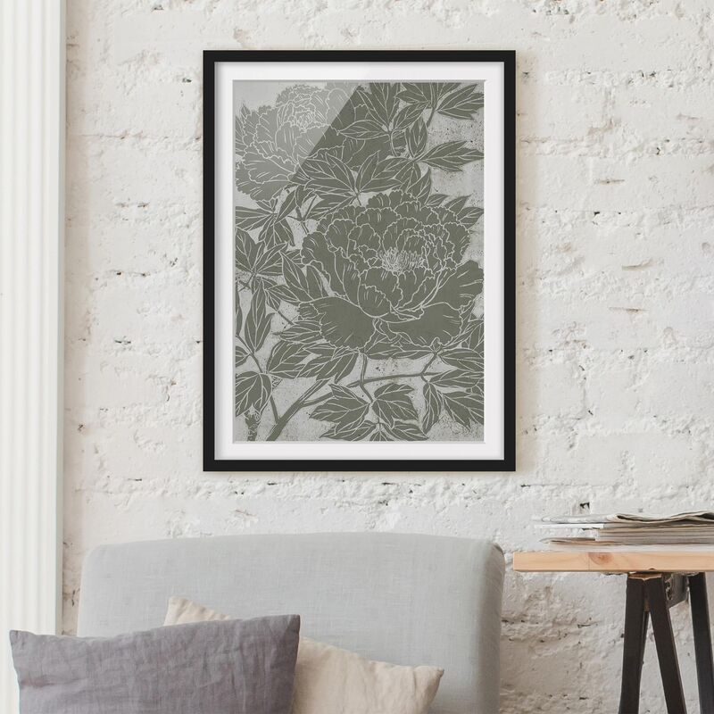 

Póster enmarcado - Blooming Peonia I Dimensión LxA: 40cm x 30cm, Marco: Negro
