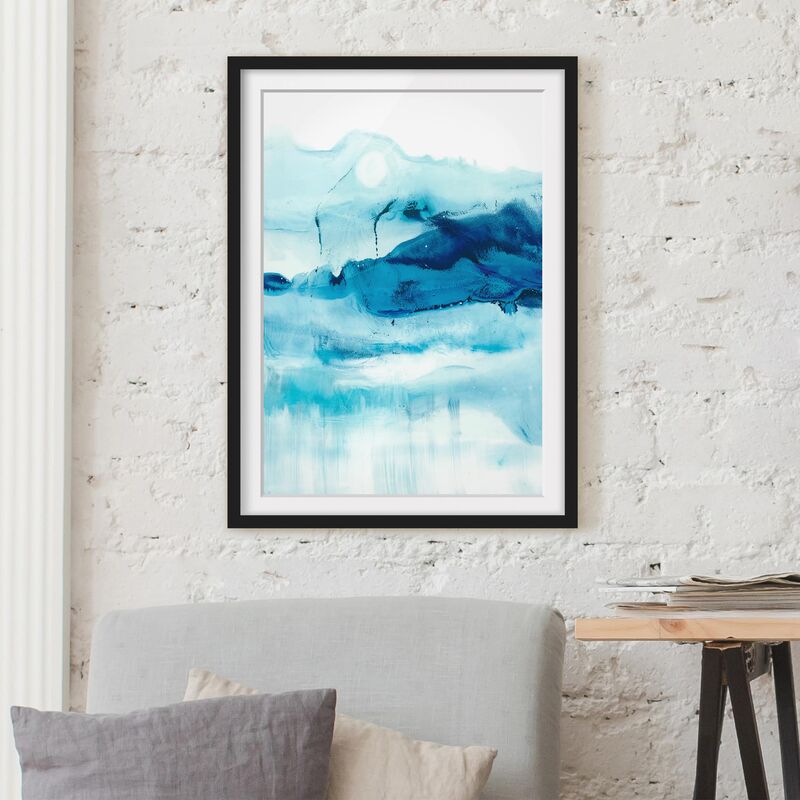 

Póster enmarcado - Blu Flusso I Dimensión LxA: 24cm x 18cm, Marco: Negro