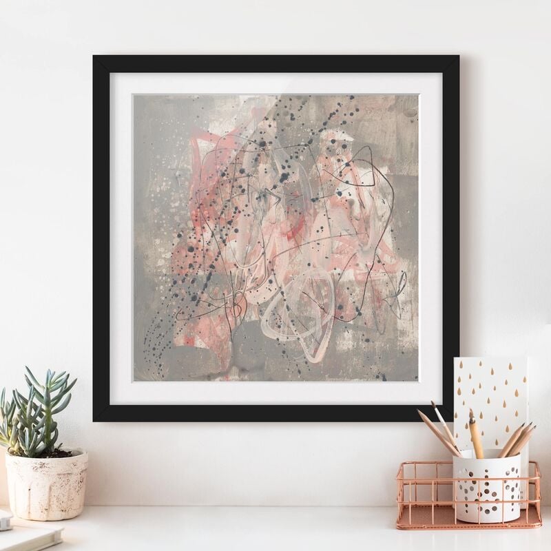 

Póster enmarcado - Blush I Dimensión LxA: 20cm x 20cm, Marco: Negro