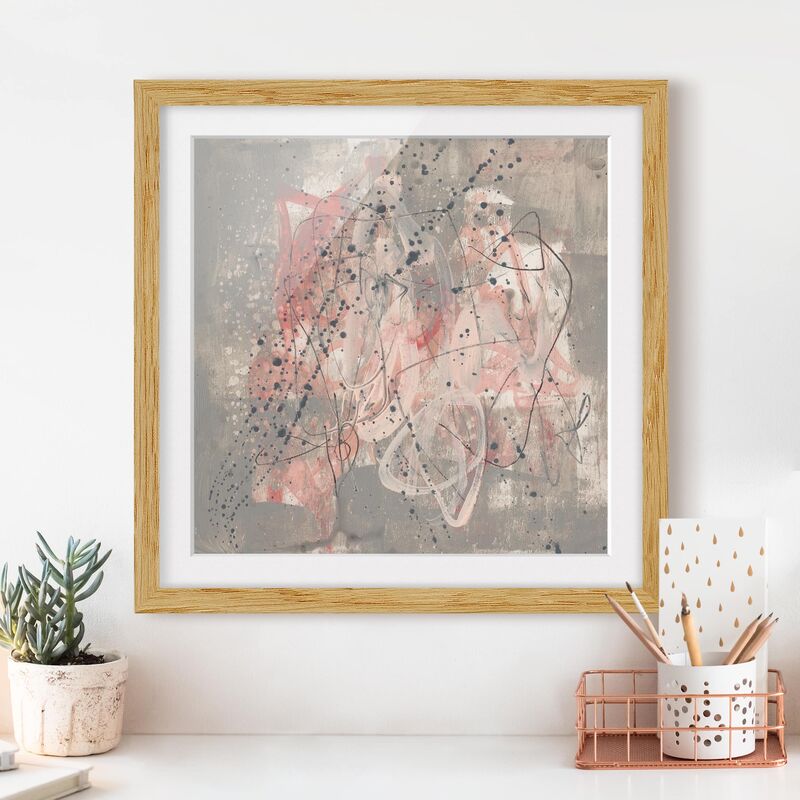 

Póster enmarcado - Blush I Dimensión LxA: 50cm x 50cm, Marco: Roble