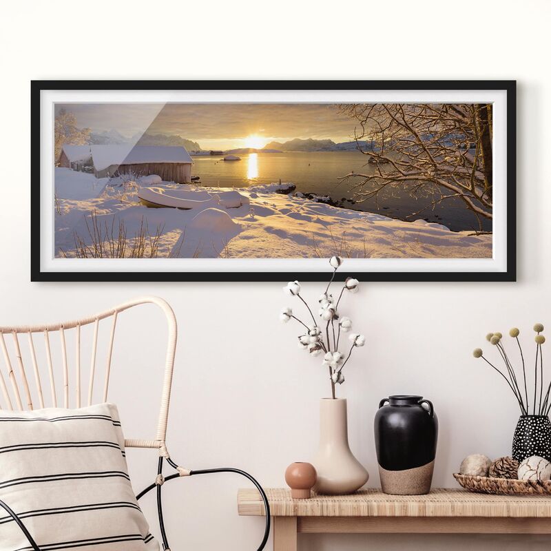 

Póster enmarcado - Boathouse A Gammelgarden Dimensión LxA: 20cm x 50cm, Marco: Negro