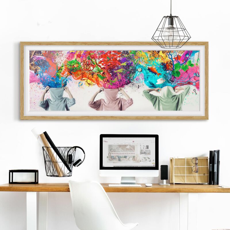 

Póster enmarcado - Esplosioni Di Cervello Dimensión LxA: 50cm x 130cm, Marco: Roble