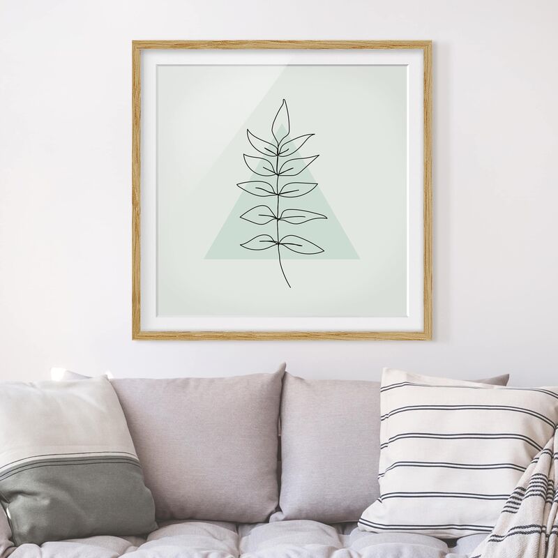 

Póster enmarcado - Filiale del triangolo della geometria Line Art Dimensión LxA: 50cm x 50cm, Marco: Roble