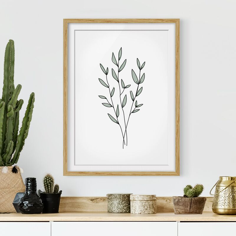 

Póster enmarcado - Filiali Line Art Dimensión LxA: 40cm x 30cm, Marco: Roble
