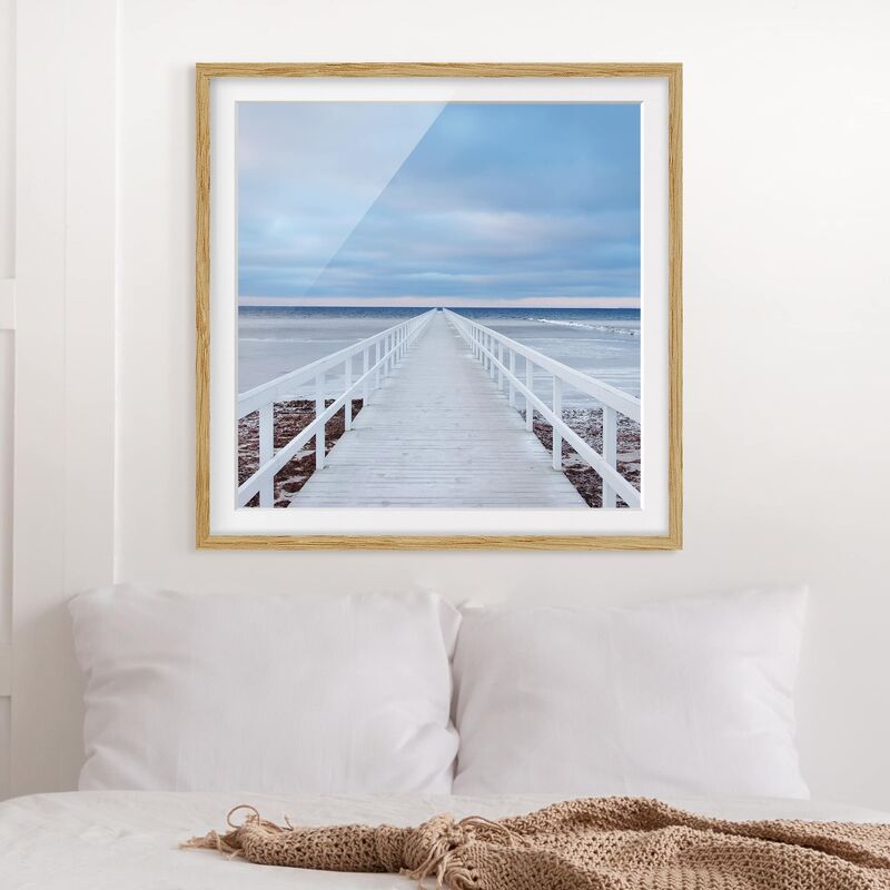 

Póster enmarcado - Bridge In Sweden Dimensión LxA: 50cm x 50cm, Marco: Roble