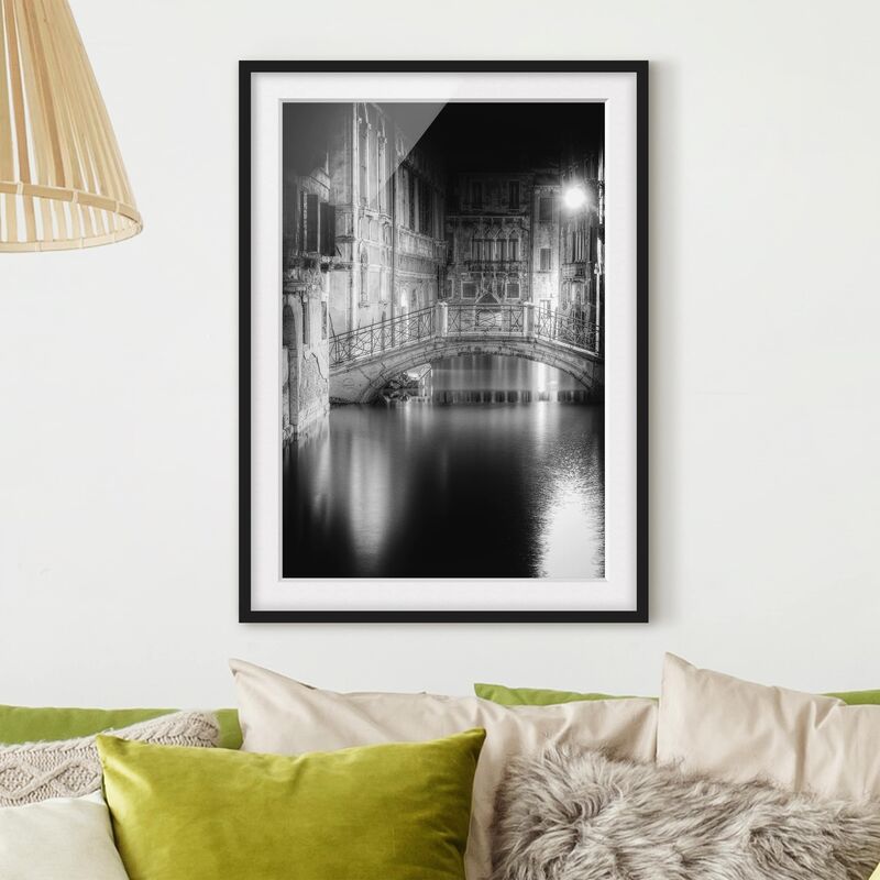 

Póster enmarcado - Bridge Venice Dimensión LxA: 100cm x 70cm, Marco: Negro