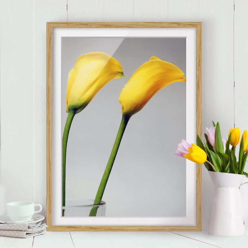 

Póster enmarcado - Bright Calla Dimensión LxA: 40cm x 30cm, Marco: Roble