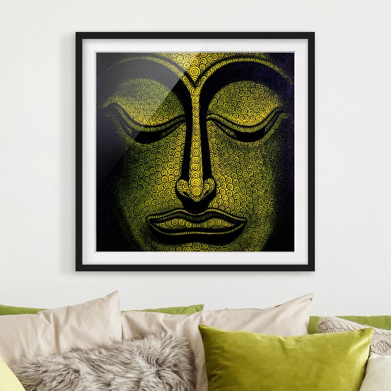

Póster enmarcado - Buddha In Laos Dimensión LxA: 70cm x 70cm, Marco: Negro