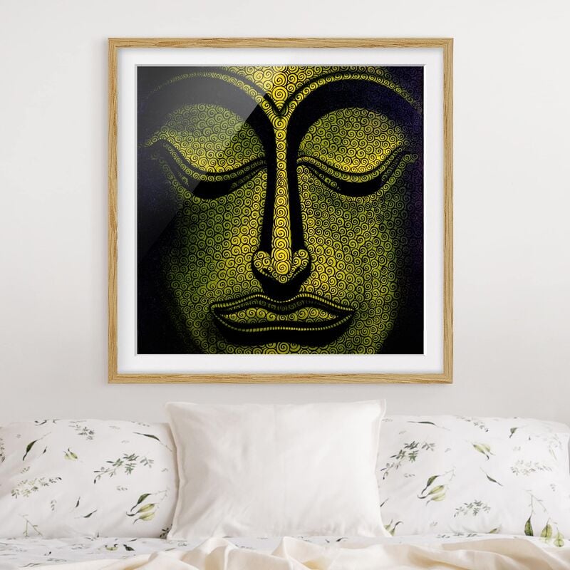 

Póster enmarcado - Buddha In Laos Dimensión LxA: 70cm x 70cm, Marco: Roble
