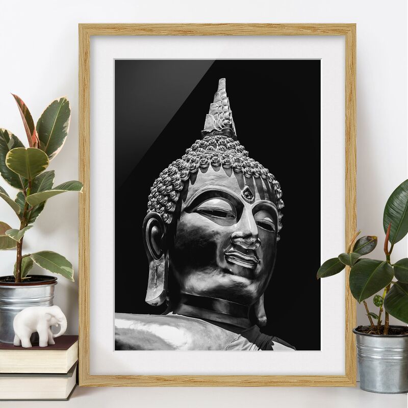 

Póster enmarcado - Buddha Statue Viso Dimensión LxA: 40cm x 30cm, Marco: Roble