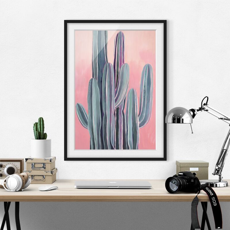 

Póster enmarcado - Cactus su Rosa II Dimensión LxA: 40cm x 30cm, Marco: Negro