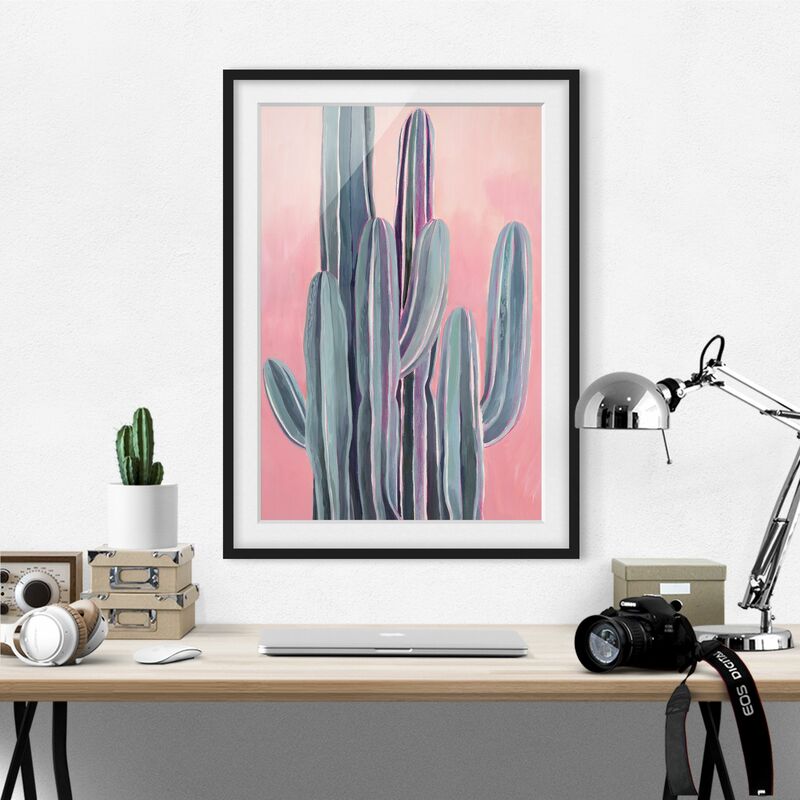 

Póster enmarcado - Cactus su Rosa II Dimensión LxA: 70cm x 50cm, Marco: Negro