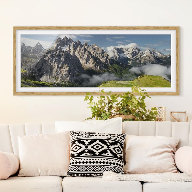 

Póster enmarcado - Cadini Di Misurina In Italia Dimensión LxA: 50cm x 130cm, Marco: Roble