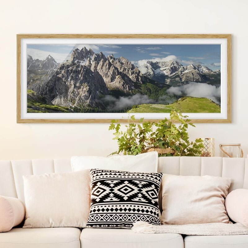 

Póster enmarcado - Cadini Di Misurina In Italia Dimensión LxA: 30cm x 75cm, Marco: Roble