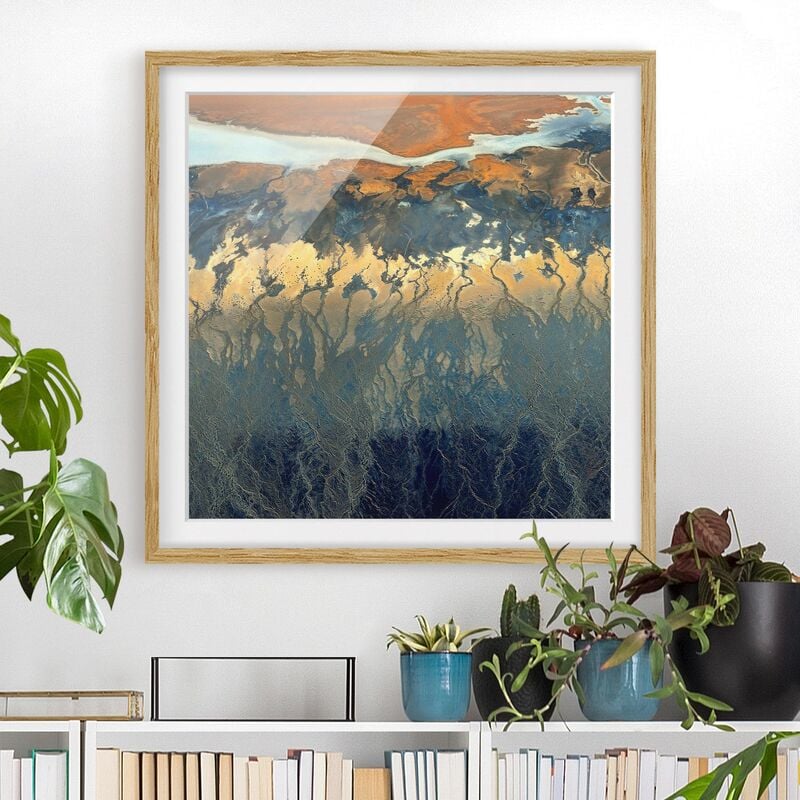 

Póster enmarcado - California From The Air Dimensión LxA: 20cm x 20cm, Marco: Roble