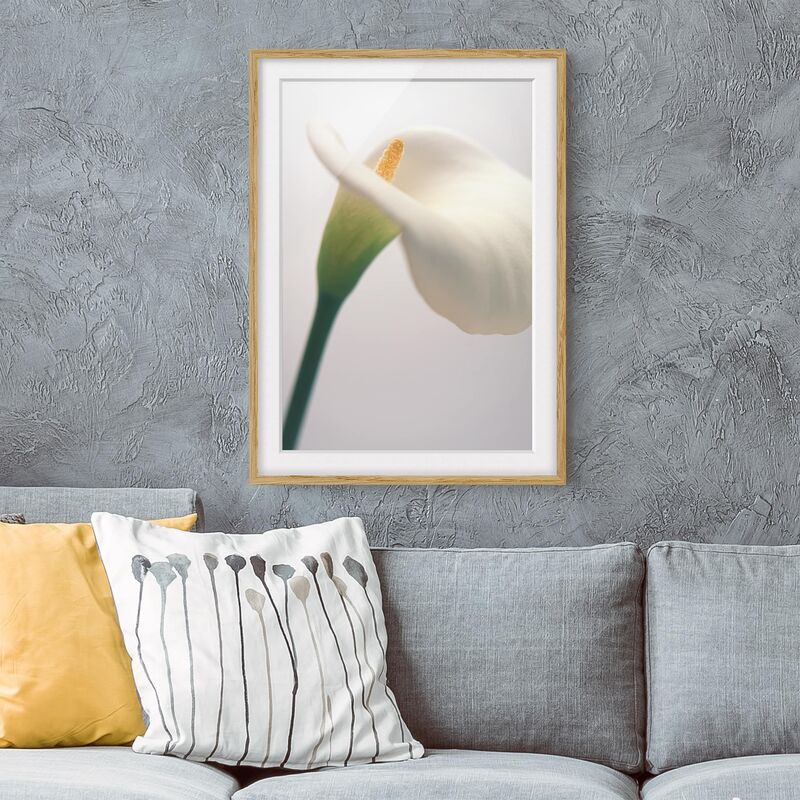 

Póster enmarcado - Calla Trio Part 1 Dimensión LxA: 70cm x 50cm, Marco: Roble